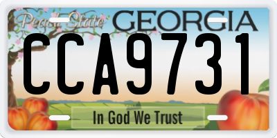 GA license plate CCA9731