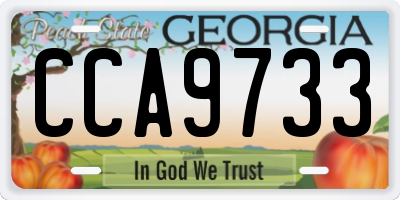 GA license plate CCA9733