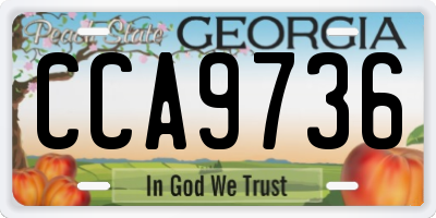 GA license plate CCA9736