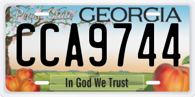 GA license plate CCA9744