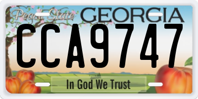 GA license plate CCA9747