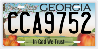 GA license plate CCA9752