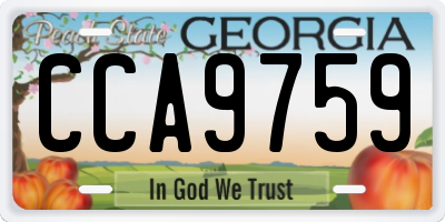 GA license plate CCA9759