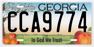 GA license plate CCA9774