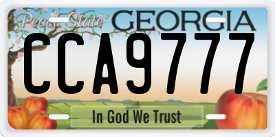 GA license plate CCA9777