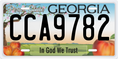 GA license plate CCA9782
