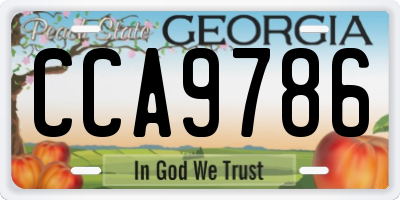 GA license plate CCA9786
