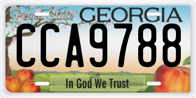 GA license plate CCA9788