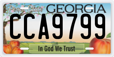 GA license plate CCA9799