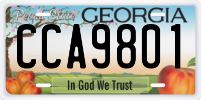 GA license plate CCA9801