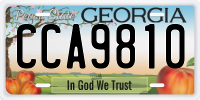 GA license plate CCA9810