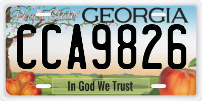 GA license plate CCA9826