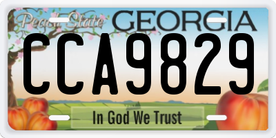 GA license plate CCA9829