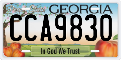 GA license plate CCA9830
