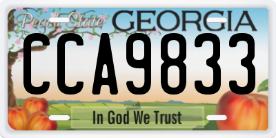 GA license plate CCA9833