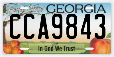 GA license plate CCA9843