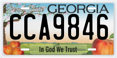 GA license plate CCA9846