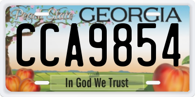 GA license plate CCA9854