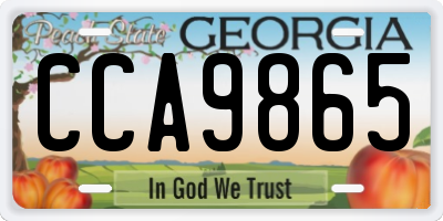 GA license plate CCA9865