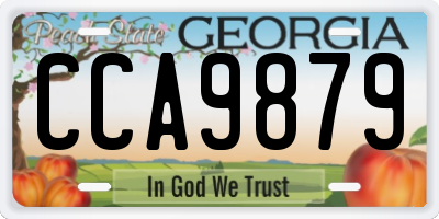 GA license plate CCA9879