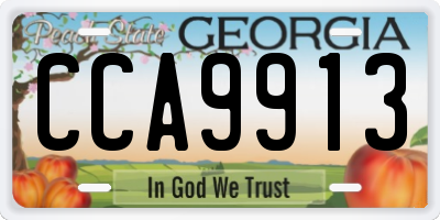 GA license plate CCA9913
