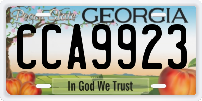 GA license plate CCA9923