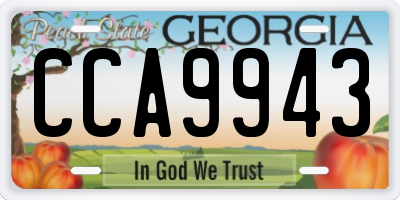 GA license plate CCA9943