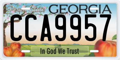 GA license plate CCA9957
