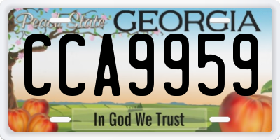 GA license plate CCA9959