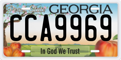 GA license plate CCA9969