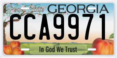 GA license plate CCA9971