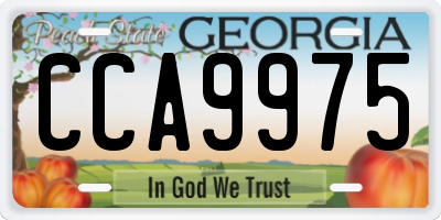GA license plate CCA9975