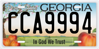 GA license plate CCA9994