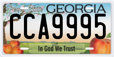 GA license plate CCA9995