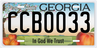 GA license plate CCB0033