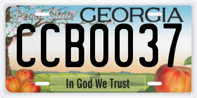 GA license plate CCB0037