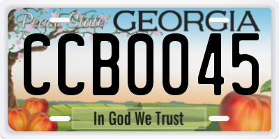 GA license plate CCB0045