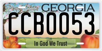 GA license plate CCB0053