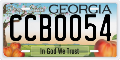 GA license plate CCB0054