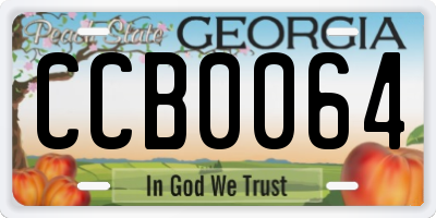 GA license plate CCB0064