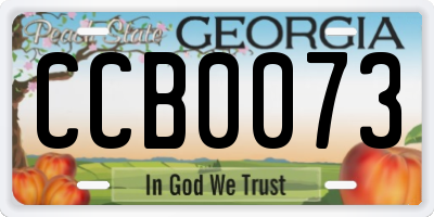 GA license plate CCB0073