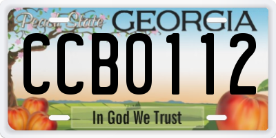 GA license plate CCB0112
