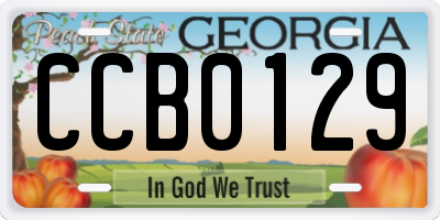 GA license plate CCB0129