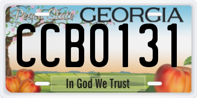 GA license plate CCB0131