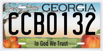 GA license plate CCB0132
