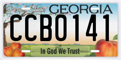 GA license plate CCB0141