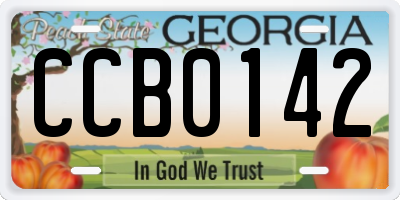 GA license plate CCB0142