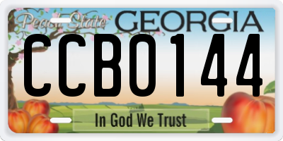 GA license plate CCB0144