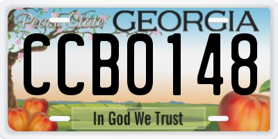 GA license plate CCB0148