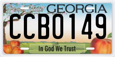 GA license plate CCB0149